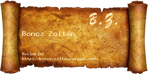 Boncz Zoltán névjegykártya