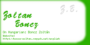 zoltan boncz business card